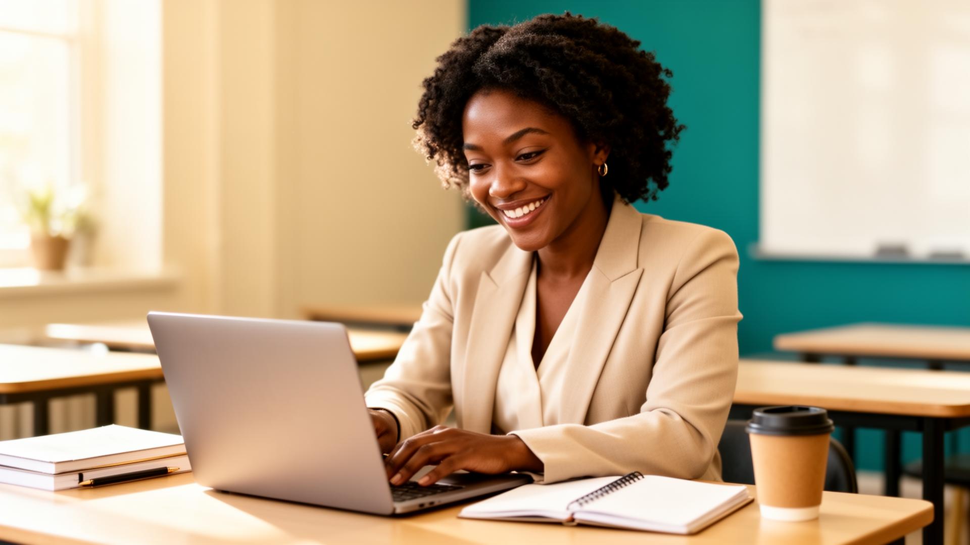 A student working at her laptop at Royal VA Academy
